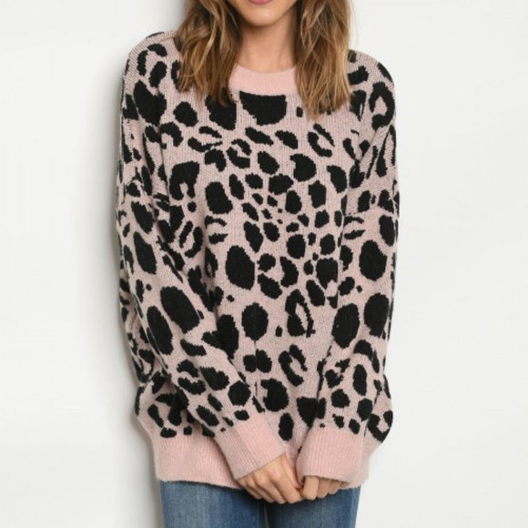 Trend Setter Diva Boutique Sweaters - PINK & BLACK KNIT SWEATER